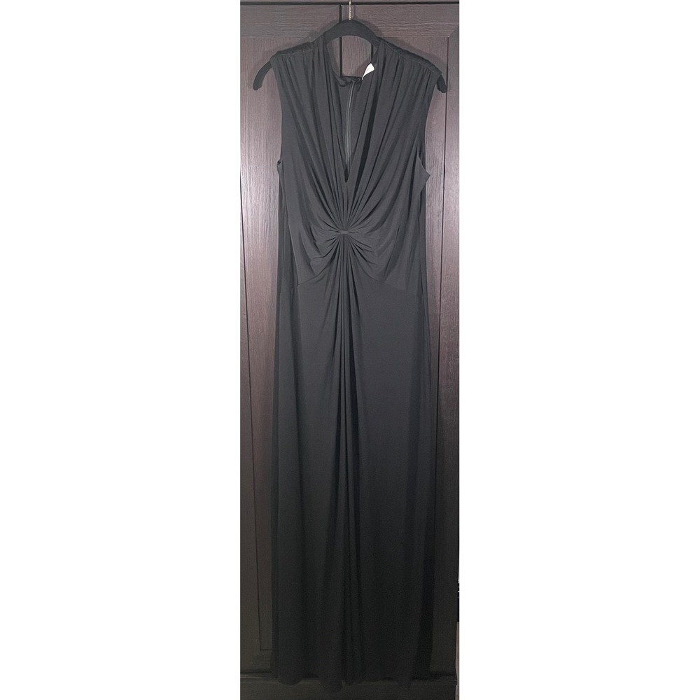 Calvin Klein Womens Black Twist Front Sleeveless Maxi Gown Dress Size 2